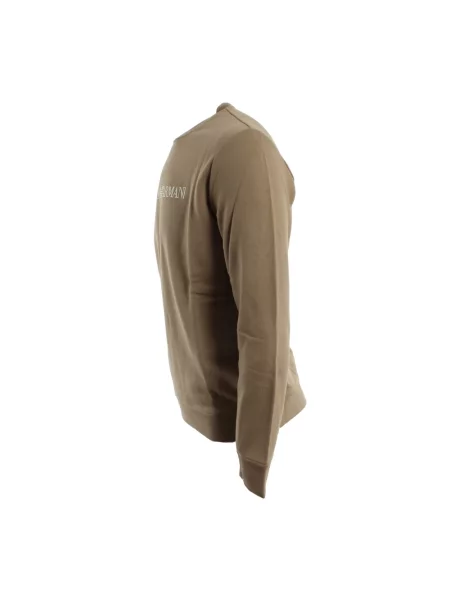 Armani Bluzy Mężczyzna L Bluza z mieszanki modalu z nadrukiem logo beżowy