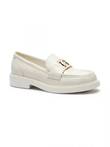 Guess Bőr loafer cipők SHUTTLE fehér