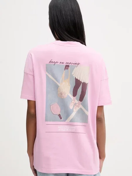Marc O'Polo T-shirt oversize różowa