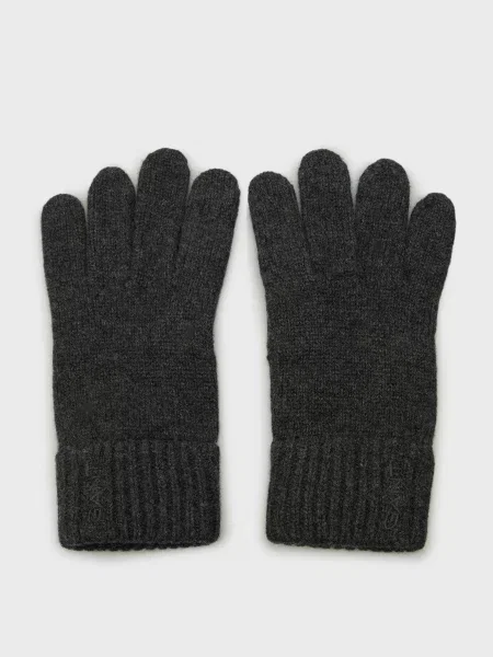 Вовняні рукавички Gant сірі