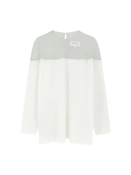 Sweter Mm6 Maison Margiela z dżerseju z logo biały