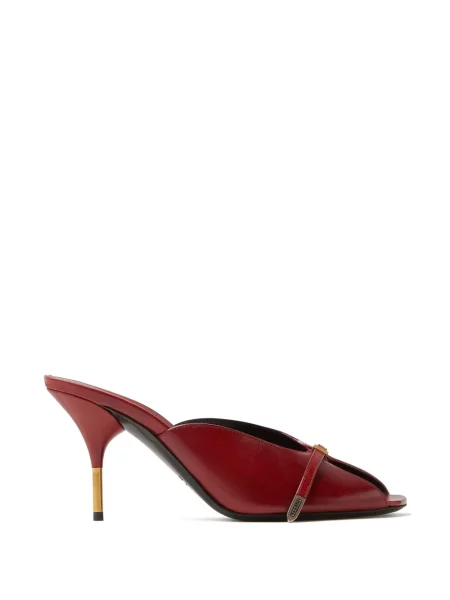Papuci tip mules Versace din piele roșu