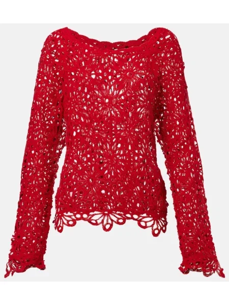 Dzianinowy top Norma Kamali czerwony