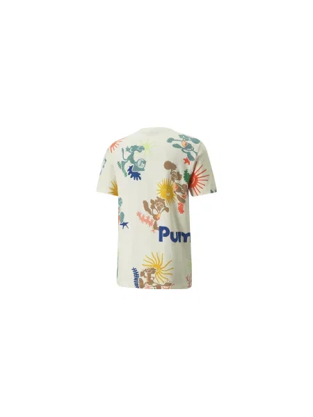Puma Adventure Planet Printed Tee Mężczyźni Koszulki Puma Biały Size: M brązowa