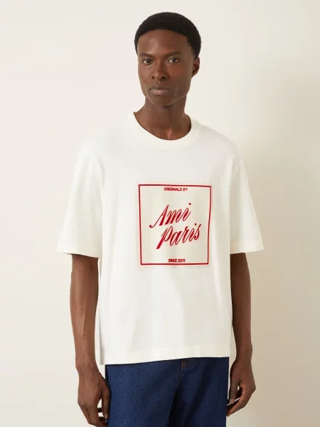 Ami Paris Koszulka beige beżowa