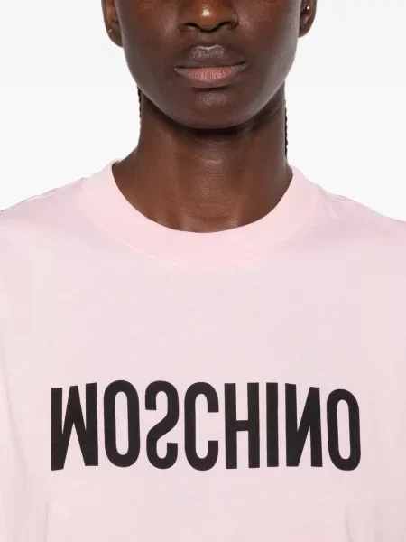 Тениска Moschino с принт розово