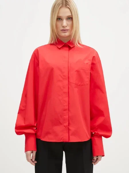 Классическая ошейниковый рубашка Sportmax красная