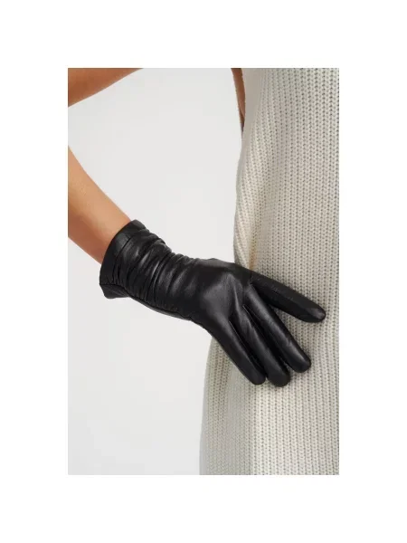 Кожаные перчатки Estro черные