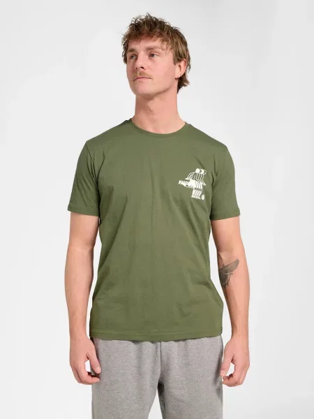 Hummel hmlPULSE GRAPHIC T-SHIRT S/S z bawełny organicznej i recyklingowanego biała