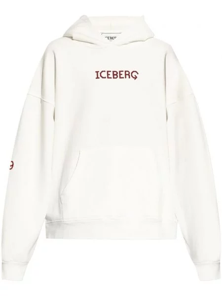 Hanorac cu glugă Iceberg cu imagine alb