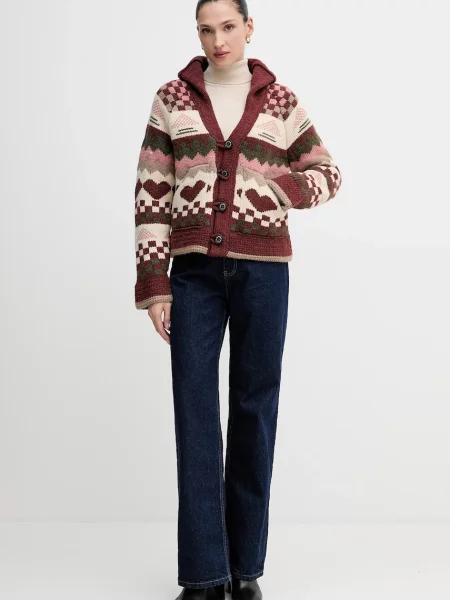 Кардиган з додаванням вовни Barbour RUBY теплий червоний