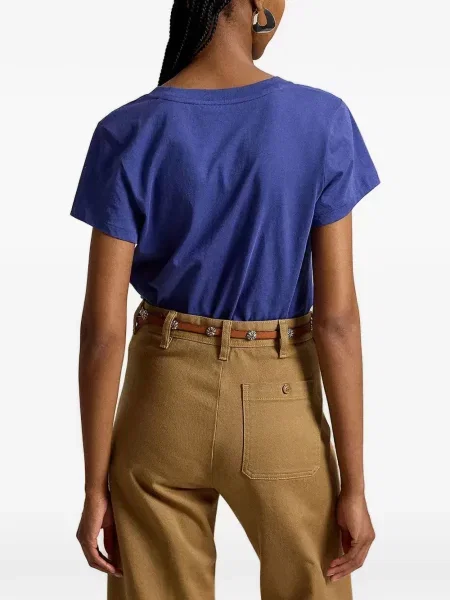 С яка кожена поло тениска Polo Ralph Lauren с връзки кафяво