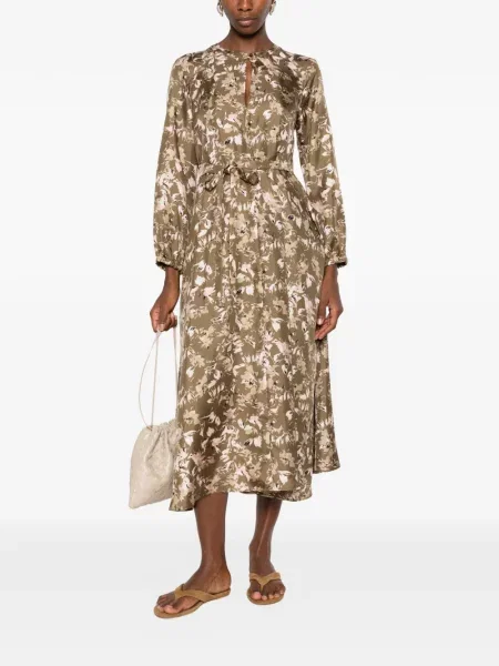 Rochie midi Max Mara cu model floral cu imagine verde