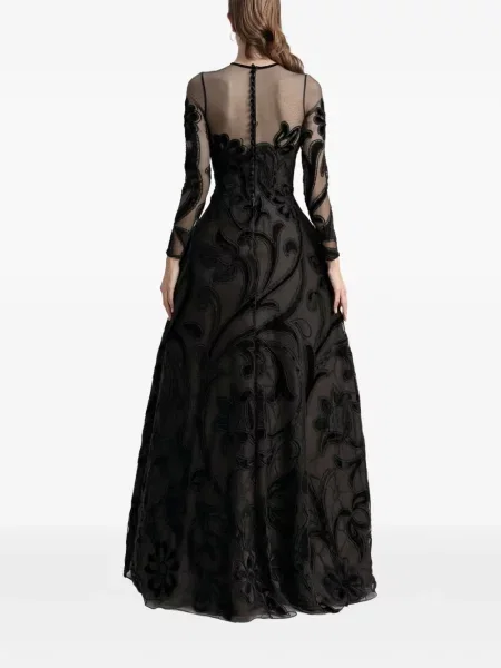 Rochie Gemy Maalouf cu model floral plasă negru