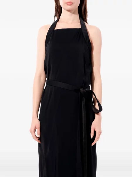 Cu centură rochie maxi Balenciaga cu gât halter negru