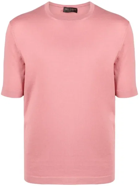 Tricou Dell'oglio cu decolteu rotund roz