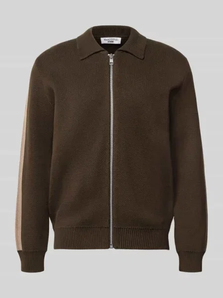 Kardigan rozpinany o kroju regular fit z czystej bawełny Marc O'polo Denim brązowy