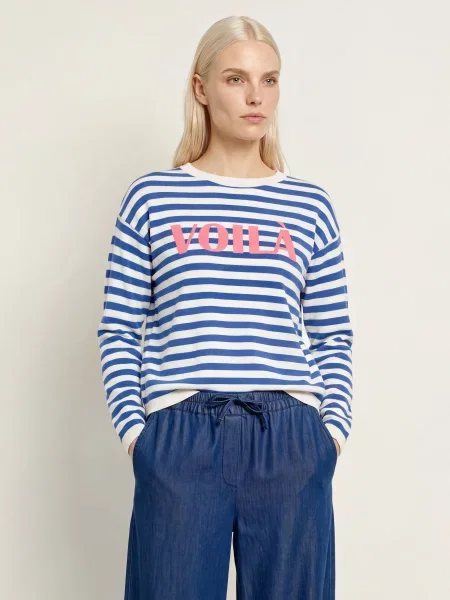 Milano Italy Sweter blau biały