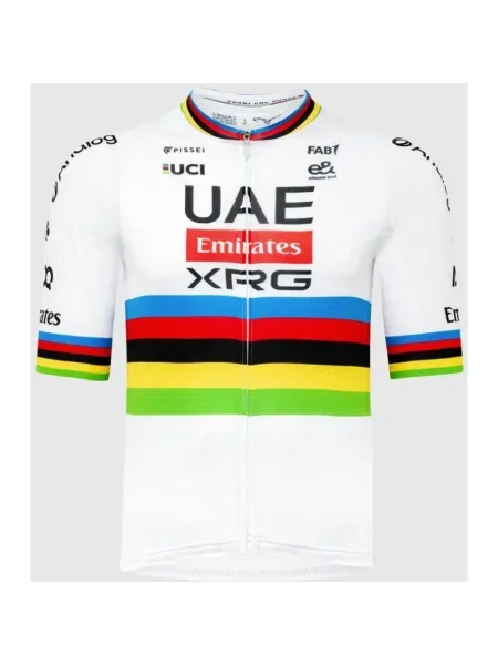 Koszulka rowerowa UAE Team Emirates XRG Replica Brandon McNulty krótki rękaw wielokolorowy S biały