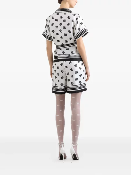 Pantaloni scurți Dolce & Gabbana de mătase alb