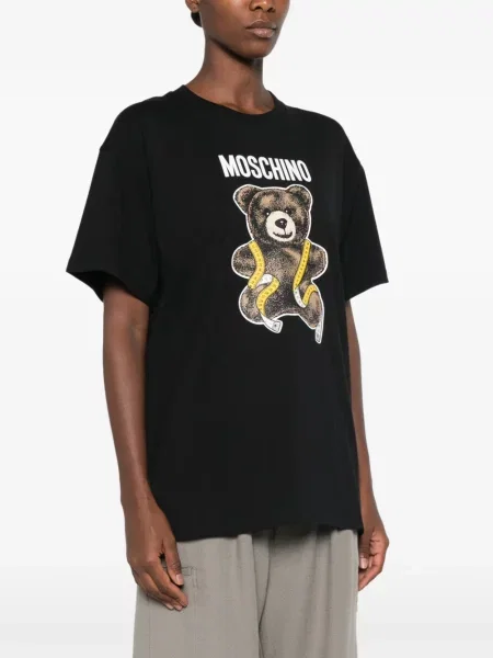 Ursuleț de pluș tricou Moschino cu imagine negru