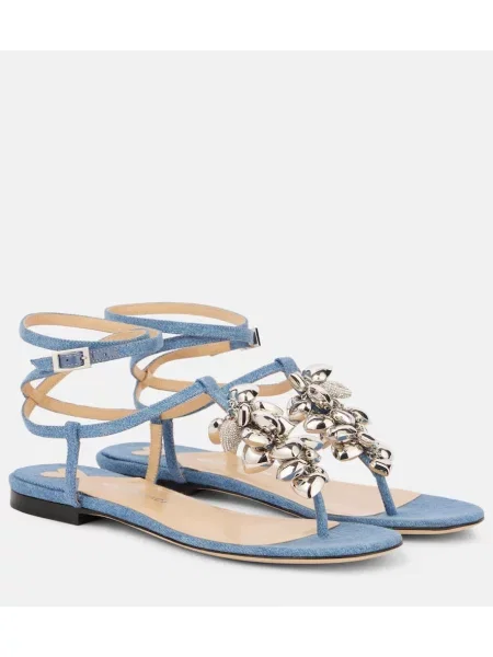 Chiloți tanga Mach & Mach cu motiv cu inimi albastru