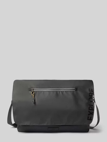 Torba weekendowa z nadruk z napisem model EXPLORE MESSENGER' Camel Active czarna