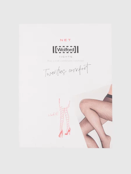 Колготы Wolford с сеткой в сеточку бежевые