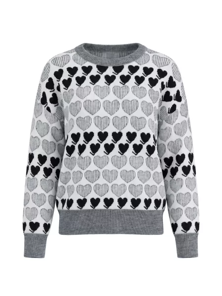 Imily Bela Pulover gri / negru alb