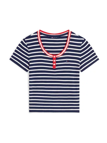 Tommy Jeans Tricou bleumarin alb