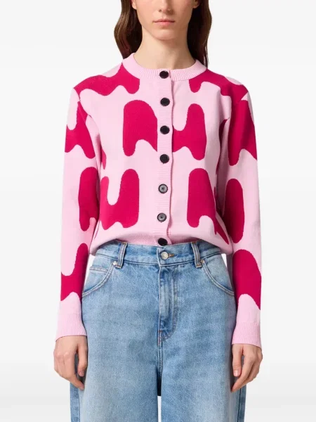 Cardigan Msgm cu imprimeu abstract roz