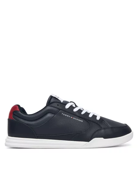Tommy Hilfiger Sneakers Lo Pro Cupsole Perf Leather Alb negru
