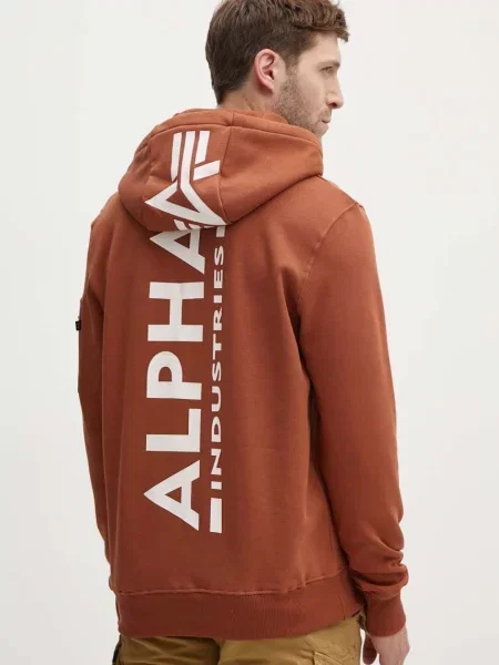 ALPHA INDUSTRIES Μπλούζα φούτερ Backprint' μαύρο