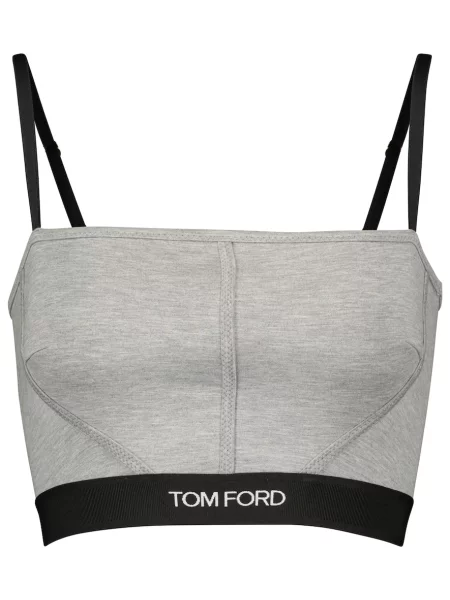Top Tom Ford z dżerseju o krotszym kroju szary