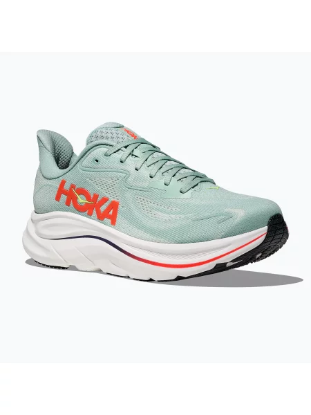 Мъжки обувки за бягане HOKA Clifton 10 Wide sage/neon flame синьо