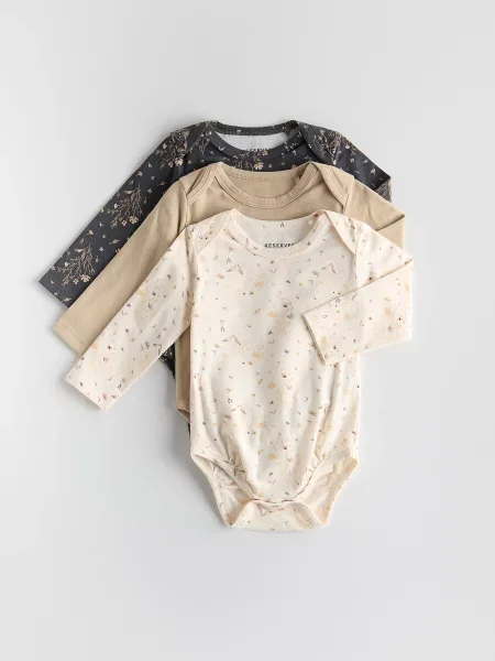 Reserved боді 3 шт. кремовий 