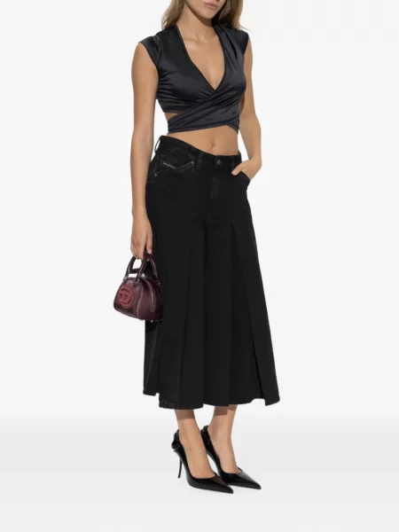 Pantaloni scurți din denim Diesel negru