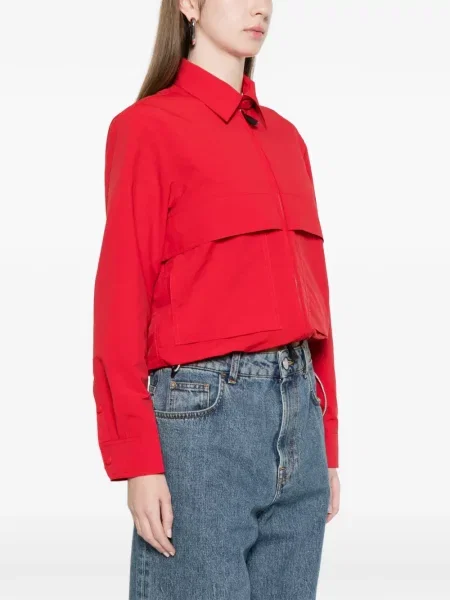 Jakna Moncler Grenoble našiveni džepovi crvena