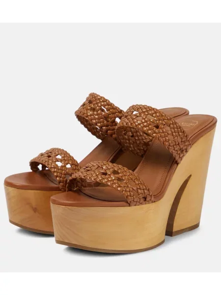 Sandale Malone Souliers din piele cu platformă maro