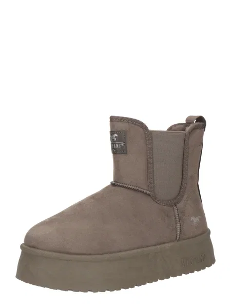 MUSTANG Kozačky Mustang šedobéžová