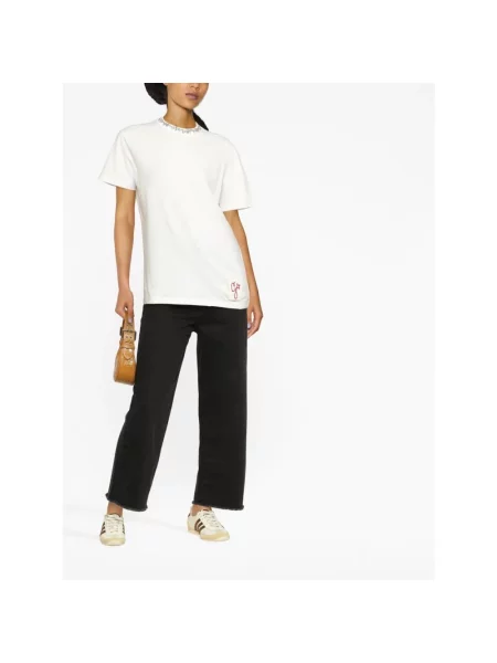 Koszulka Golden Goose z kryształkami biała