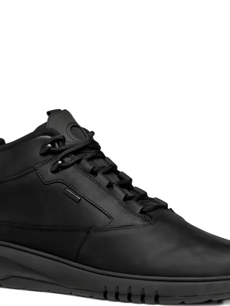 Botine Geox cu șireturi din piele negru