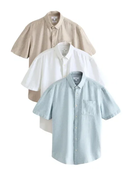 Next Srajca ecru / svetlo modra bela