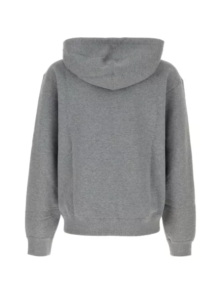 Hanorac cu glugă Jil Sander cu glugă cu cordon gri