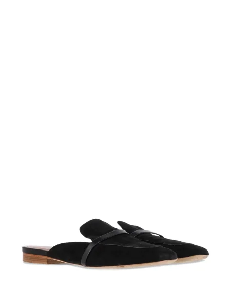 Papuci tip mules Malone Souliers din piele de căprioară fără toc negru