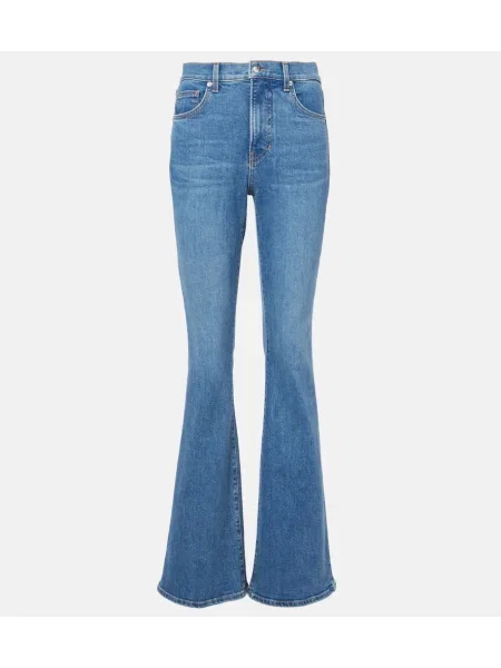 Blugi evazați Veronica Beard cu talie înaltă albastru