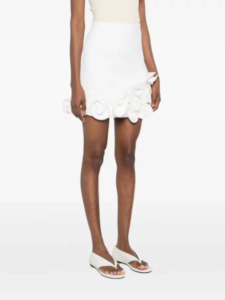 Fusta mini Sandro cu volane alb