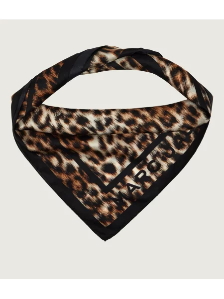 Fular Marc Jacobs de mătase cu model leopard maro