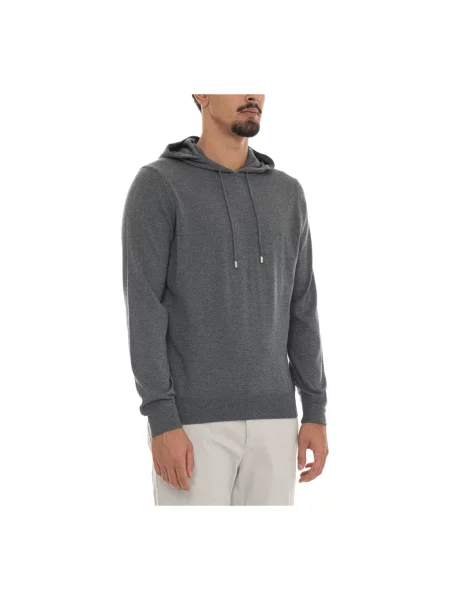 Bluza z kapturem Gran Sasso wełniana z kapturem szara