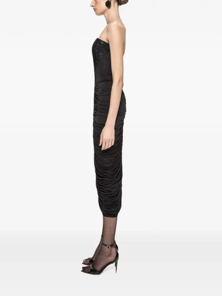 Rochie Nissa cu volane negru